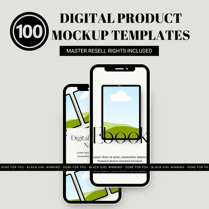 100 Digital Product Mockup Canva Templates: PLR & MRR Included!