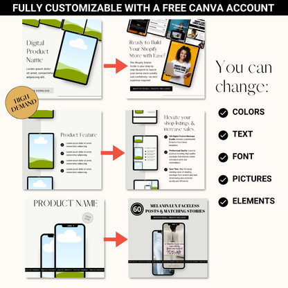 100 Digital Product Mockup Canva Templates: PLR & MRR Included!